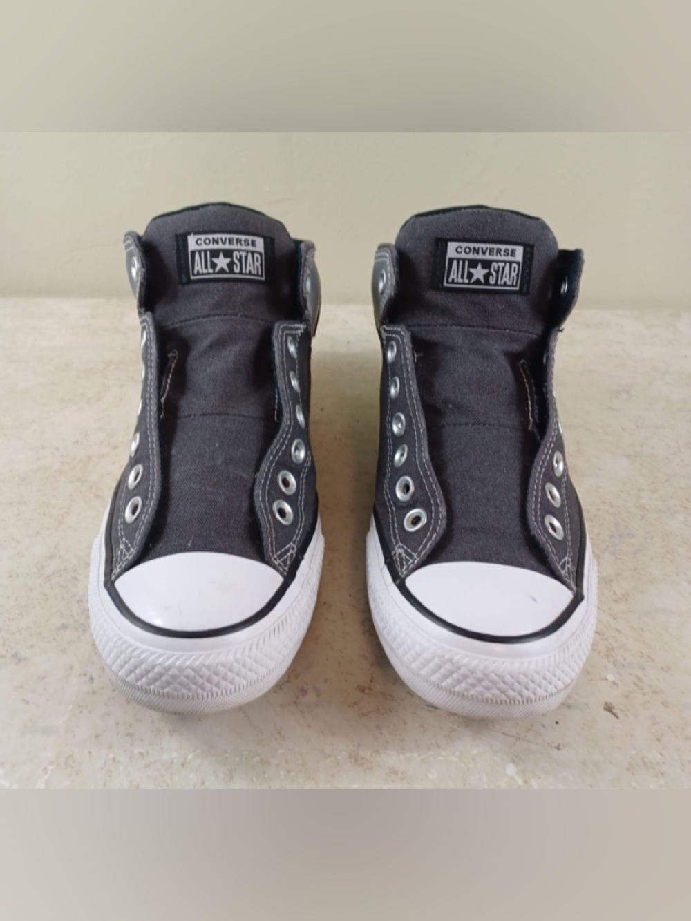 Converse All Star Slip-On Canvas Sneakers - Charcoal & White